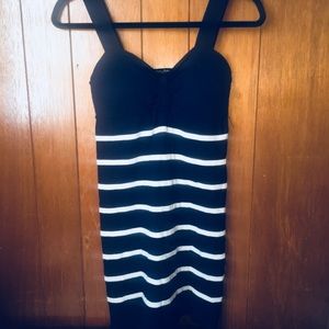 Dark Blue and White Stripped Dress - Forever 21